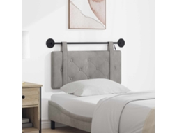 Vidaxl Cabeceira Suspensa Com Luz Led Cinzento-claro Veludo