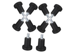 Conjunto de 10 Peças de Deslizadores Fixos para Cadeiras de Escritório, em Nylon e Aço, com Proteção Antiderrapante para o Piso. SFUSHOS