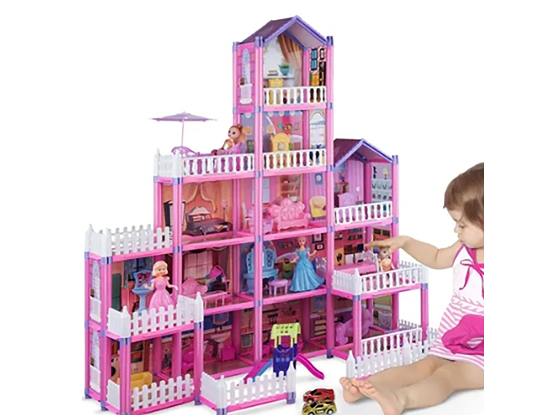 Mali kit de Construção de Casinha de Bonecas para Meninas 278pcs Diy Castelo Montagem