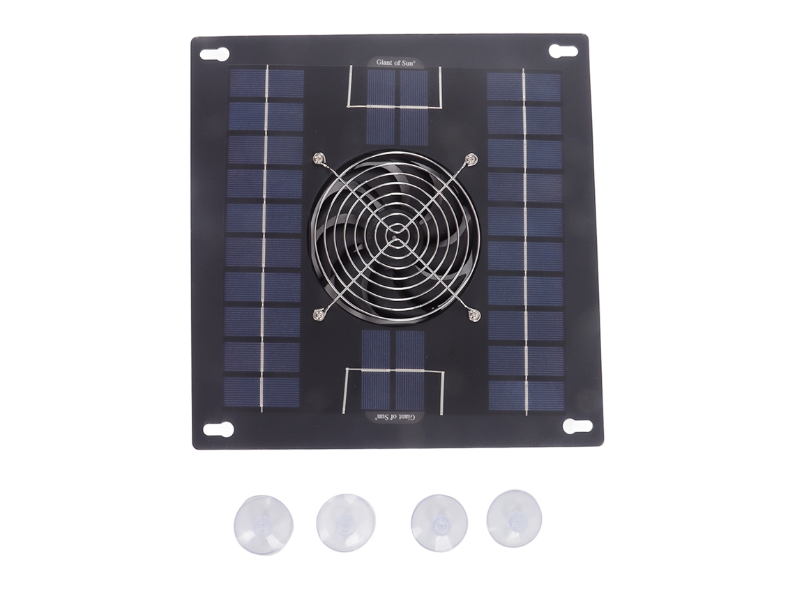 Ventilador Exaustor Solar Painel Monocristalino Kit para Galinheiro Estufa Barraca S/MARCA