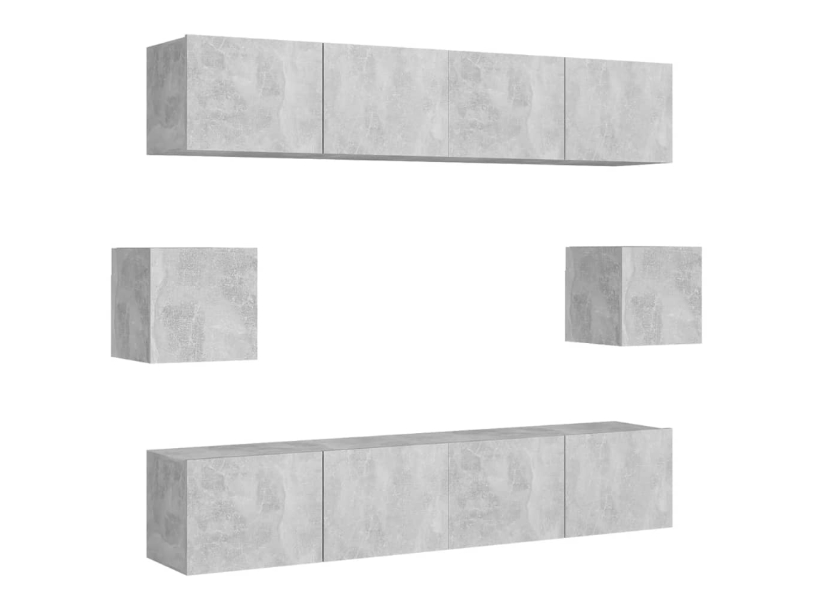 Conjunto de 6 Telemóveis de TV Provenientes da Madeira Cinzento Cimento MAISON EXCLUSIVE