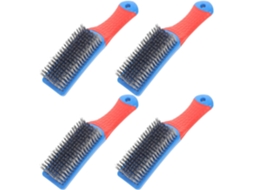 Conjunto De 4 Escovas Beaupretty Com Cabo Ergonômico Silicone, Cerdas Rígidas E Fio De Aço Inoxidável Para Limpeza
