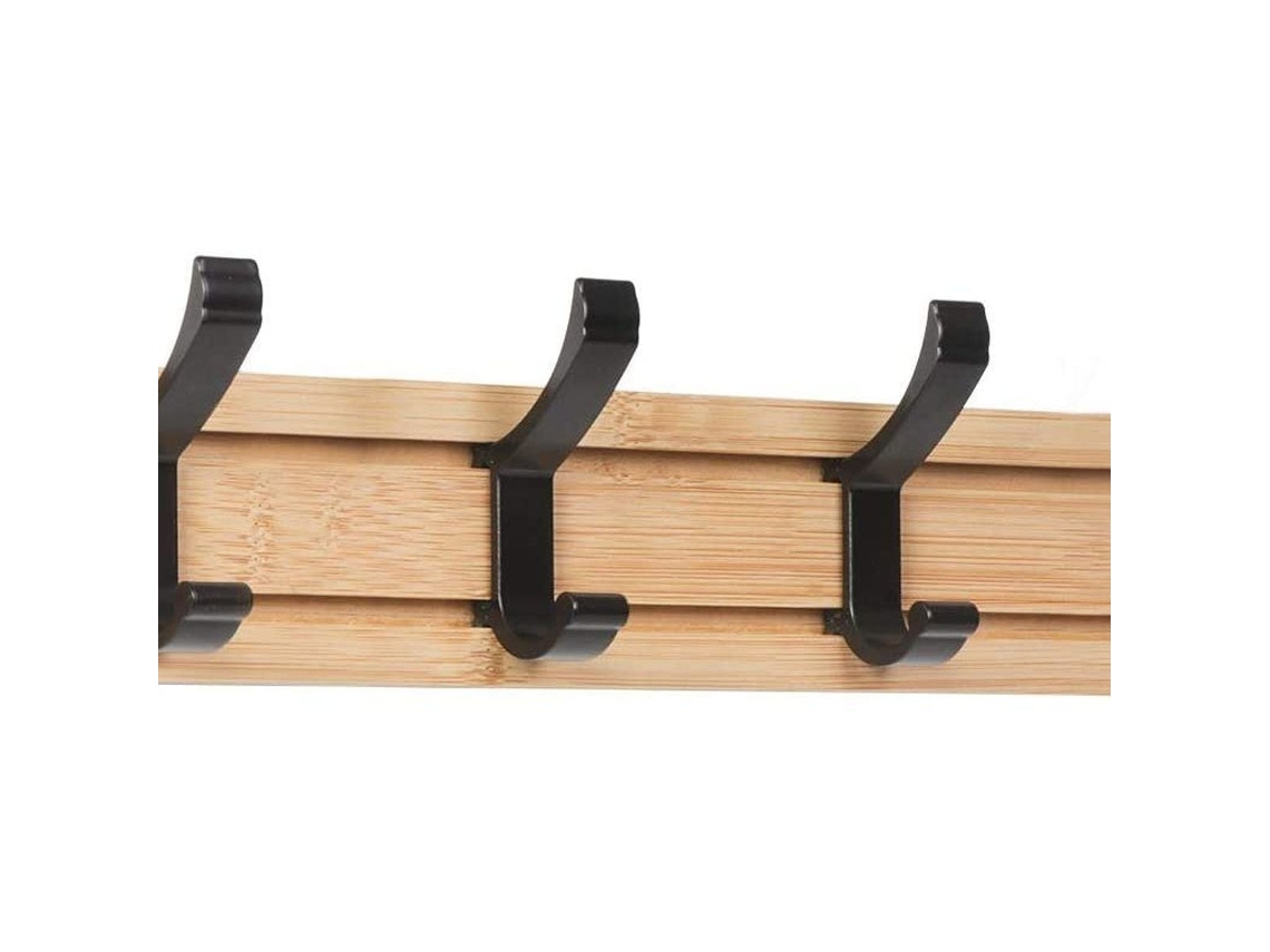 Cabide de Parede para Roupas, Cabideiro Moderno, Cabide de Madeira, Bambu Klb BRILVIBERA