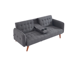 INVERNESS Sofá-cama de 3 lugares com mesa central rebatível cinzento