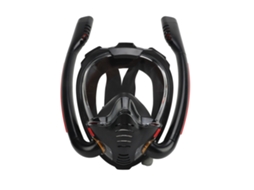 Máscara Facial de Snorkel, Anti embaçamento, Visão Panorâmica 180°, Ajustável, Com Suporte para Câmera, Preto L/XL S/MARCA