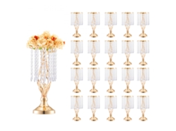 Conjunto De Vasos De Flores Dourados Para Casamento, 43 Cm, Design Moderno E Elegante Tekmaquinas