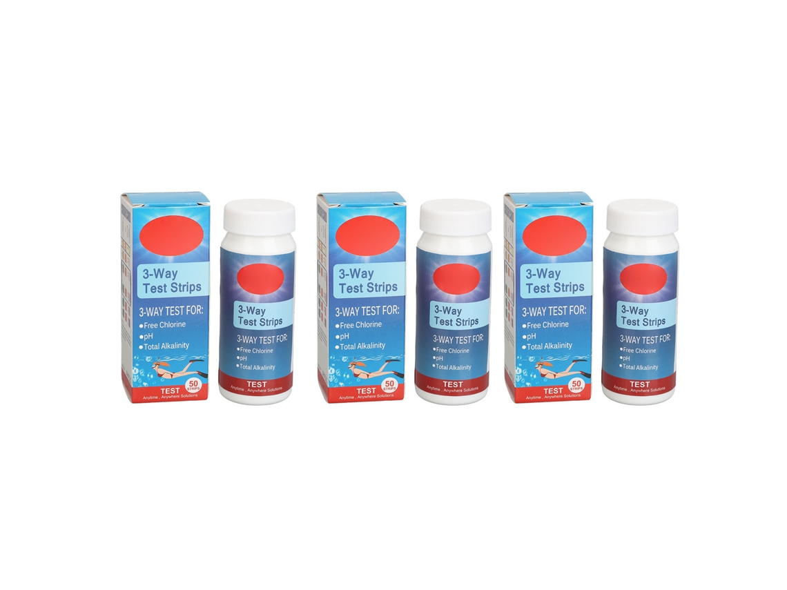 150pcs Tiras De Teste Ph 3 Em 1 Para Teste De Qualidade Da Água Com 3 Garrafas De Armazenamento