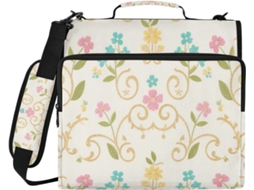 Pasta Retrô Com Zíper E Estampa Floral Paisley, Cor Ouro Rosa, 3 Argolas, À Prova D Água, Ideal Escola, Escritório