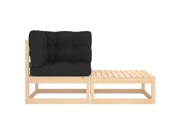 Maison Exclusive - 2 Pcs Conjunto Lounge De Jardim Com Almofadões Pinho Maciço