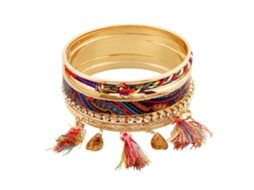 Pulseira Feminina Estilo Étnico Camadas Múltiplas Com Tassels De Folha