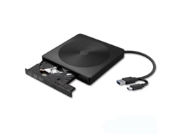 Unidade de Dvd/Cd Externa Usb 3.0 e Tipo C, Leitura e Gravação, ZYBLSSBB
