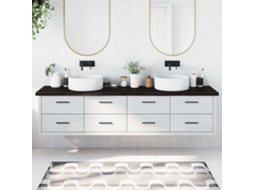 Vidaxl Bancada P/ Wc 220x50x(2-4)cm Madeira Tratada Maciça Castanho