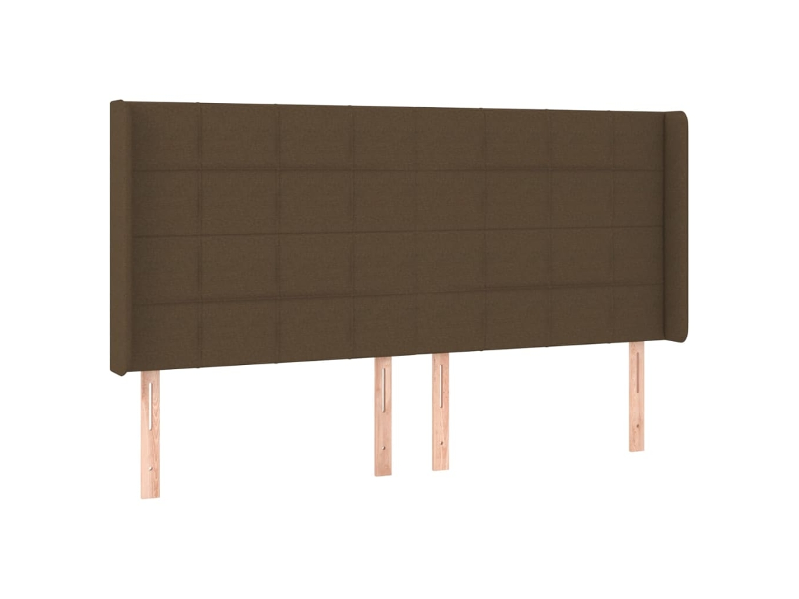 Cabeceira de Cama com Abas Tecido Castanho Escuro MAISON EXCLUSIVE (203x16x118 cm)