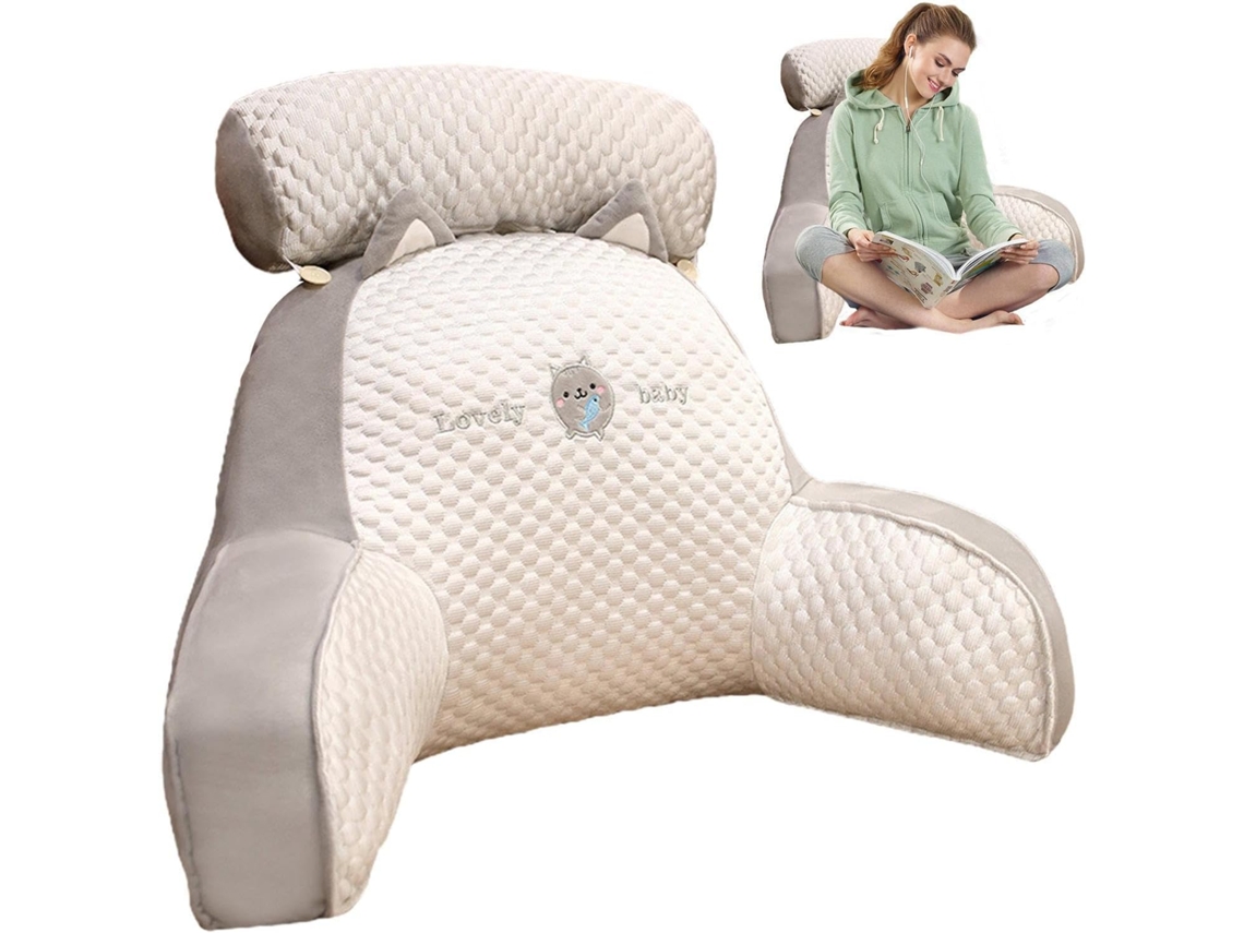 Almofada De Encosto Para Cama, Almofada De Leitura, Almofada Para Cadeira De Cama Com Apoio Braços, Perfeita Para Sentar Na Cama, Trabalhar No Laptop