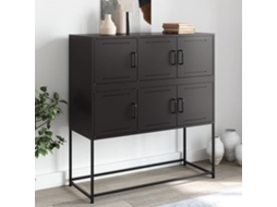 Vidaxl Aparador 100,5x39x107 Cm Aço Preto
