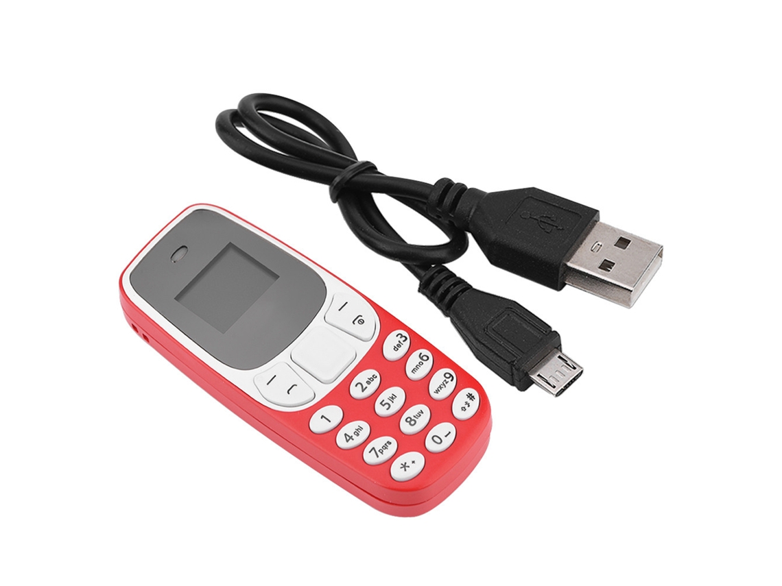 Aetheria mini Telefone Móvel Gsm com Dual Sim, Bluetooth e Bateria de Longa Duração Vermelho