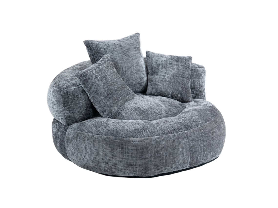 Móvel Acolhedor Resistente Com Suporte Traseiro Elevado E Três Travesseiros, Adaptável Lazer Interno E Externo Cor Cinza