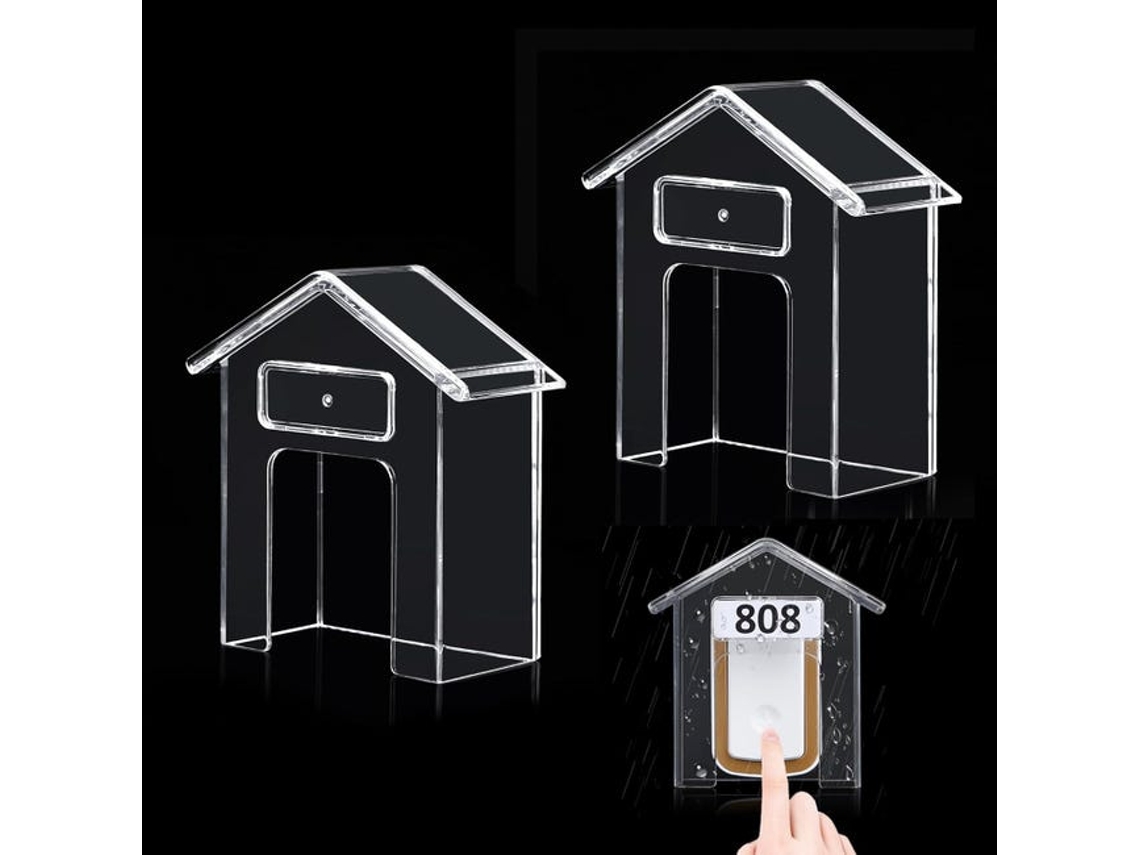 Capa Transparente À Prova D'água De 10x7x4 Cm Para Botão De Campainha, Conjunto De 2 Peças, Proteção Para Campainha Sem Fio Contra Chuva.