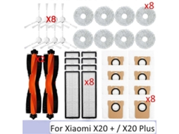 Kit De 34 Peças Para Aspirador Robô Xiaomi X20+ X10+ /x20 Plus: Escova Principal, Pano De Limpeza, Saco De Pó E Filtro.