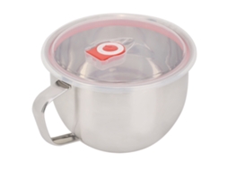 Bowl de Aço Inoxidável Portátil 1300ml com Tampa e Alça