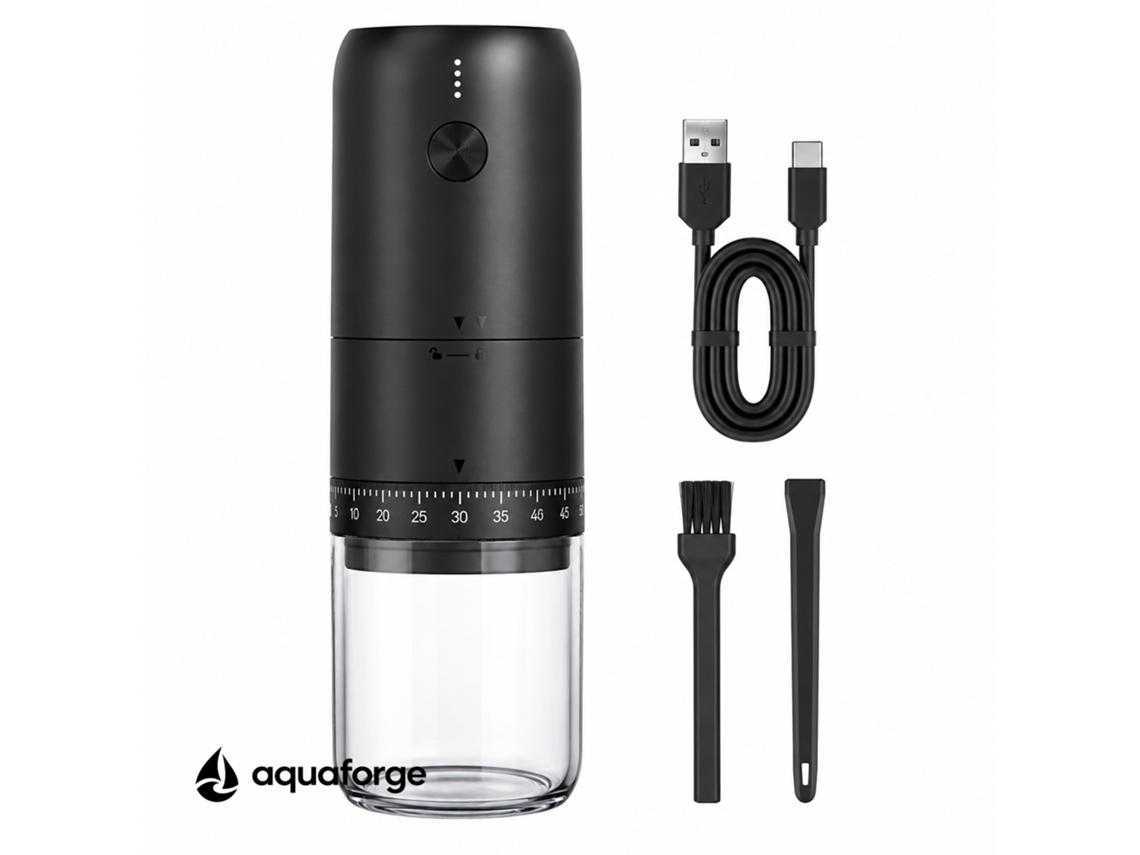 Moinho Elétrico De Café Aquaforge Com Moagem Ajustável E Mó Cerâmica Para Café