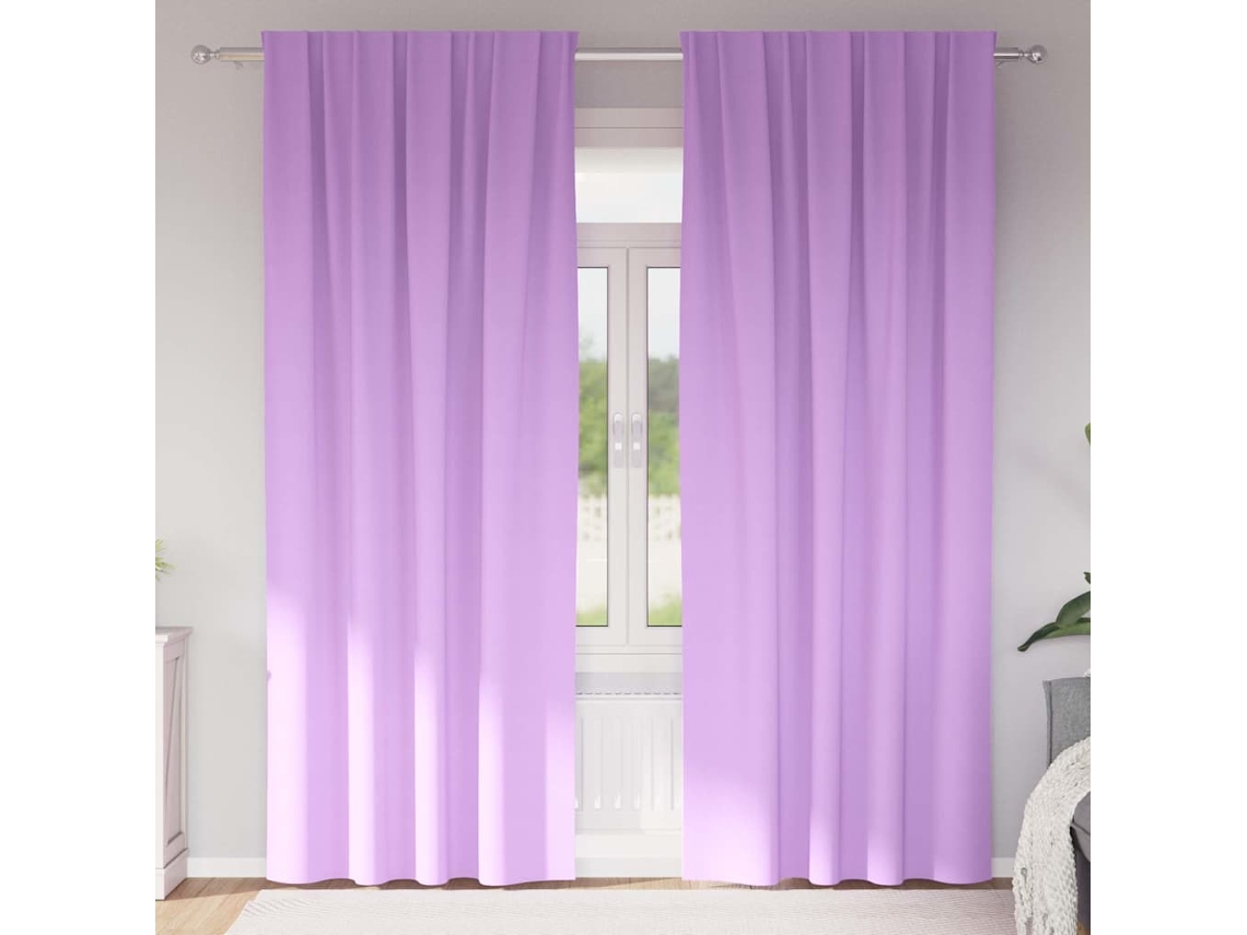 Vidaxl Cortinas Blackout Com Argolas 2 Unid. Roxo 260 X 140 Cm