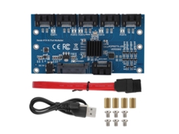 Adaptador Conversor De 1 Para 5 Discos Rígidos Sata3.0 Interface Multiplicador 6gbps Suporta Pm