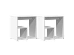Side Table, Side Tables Vidaxl Branco Madeira Processada (n/a)