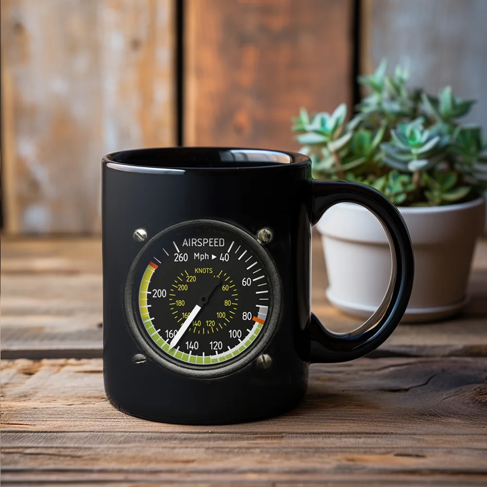 Caneca de Cerâmica Preta com Design de Painel de Avião, Caneca 3d para Chá com Leite, Caneca Criativa para o Café da Manhã MDUG (estilo 2 330ml)