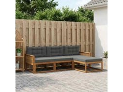 Vidaxl Conjunto De Sofás Para Exterior 4 Unid. Natural E Antracite