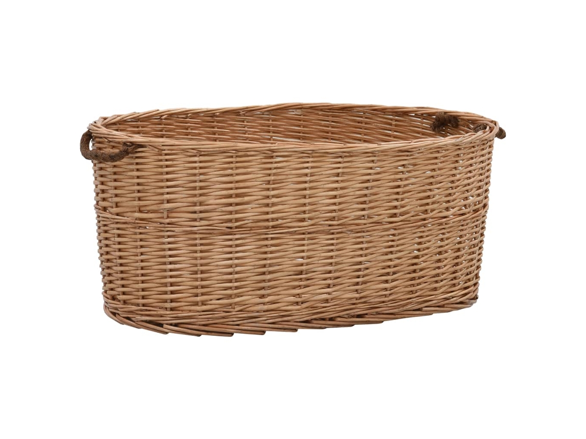 Vidaxl Cesto Para Lenha Com Pegas 78x54x34 Cm Salgueiro Natural