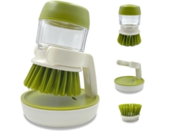Escova De Lavar Louça Com Compartimento Para Sabão, Suporte Para Armazenamento E Base Escorredora, Fácil De Limpar, Utensílios De Cozinha, Verde