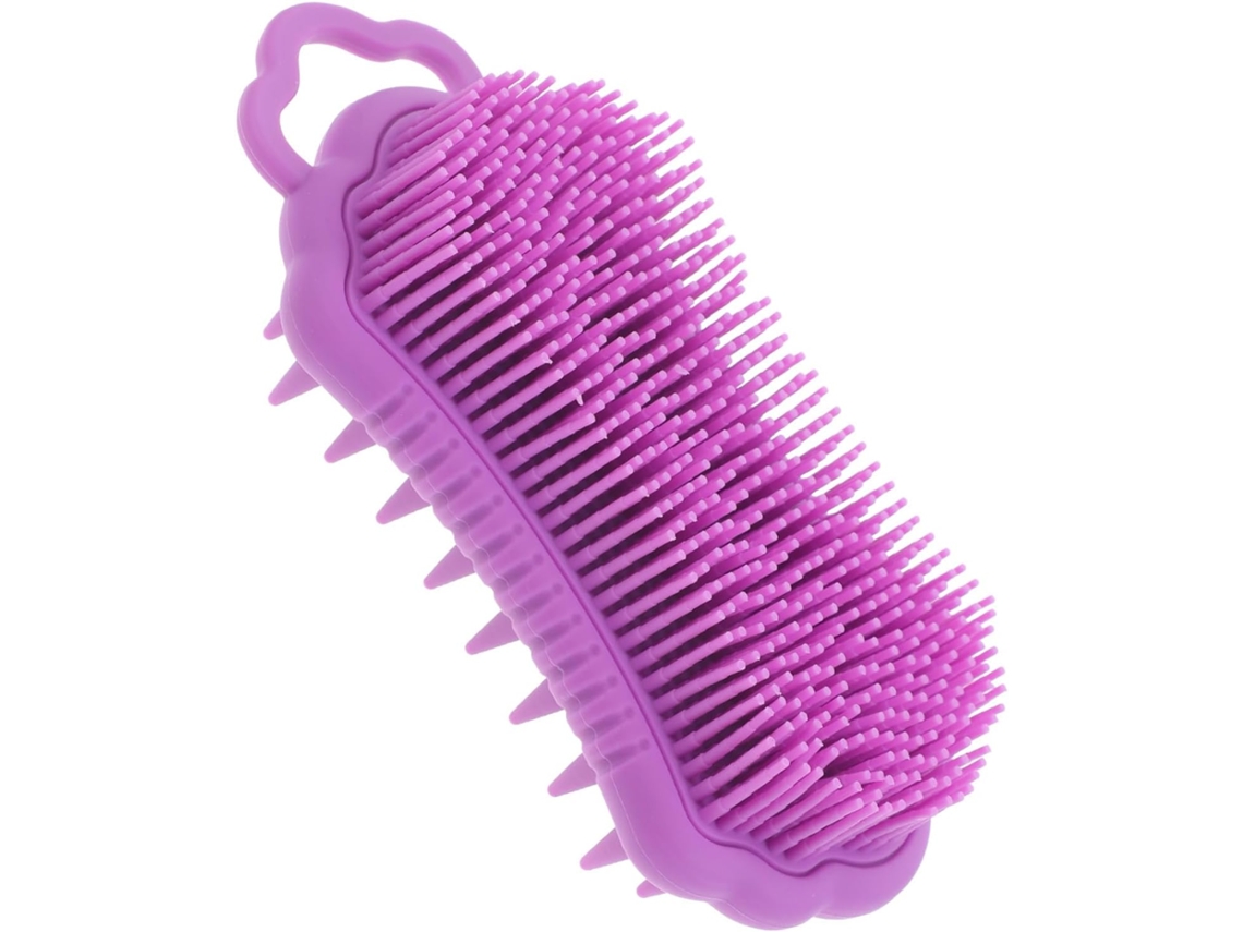 Escova De Silicone Dupla Face Para Corpo E Cabelo, Esfoliante, Com Design Ergonômico
