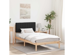 Vidaxl Estrutura De Cama Com Cabeceira Estofada Preto 100 X 200 Cm