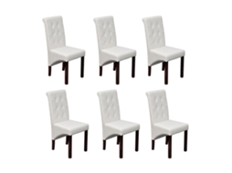 Vidaxl Cadeiras De Jantar 6 Pcs Couro Artificial Branco