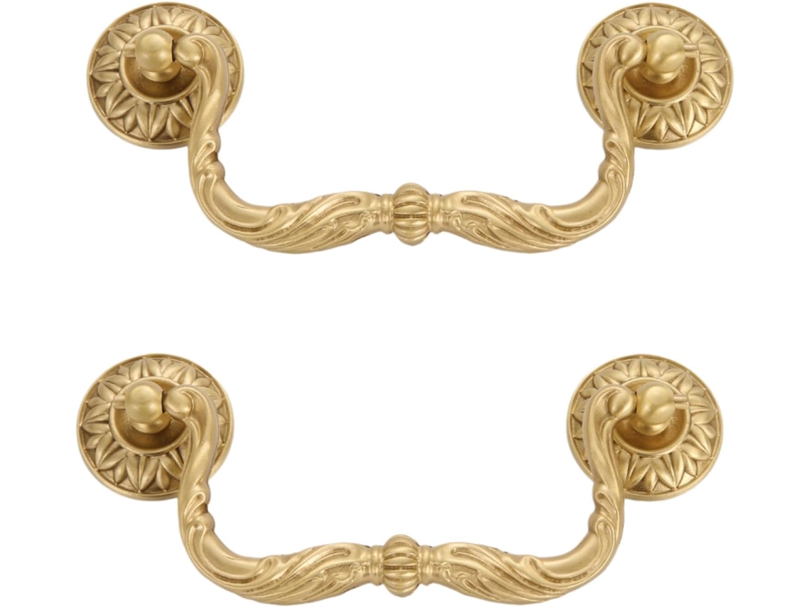 Conjunto De 2 Puxadores Cobre Puro Para Armários, Gavetas E Portas De Guarda Roupas Puxador Latão Para Armários, Nº 4