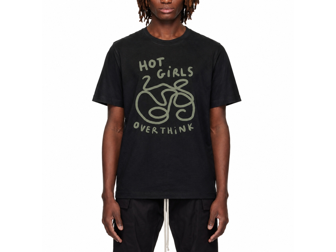 Camiseta Rockinstone Hot Girls Overthink Lauren Emmett Art - Estilo de designer exclusivo