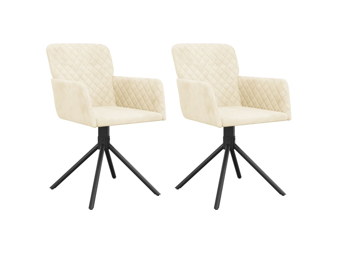 Maison Exclusive - Cadeiras De Jantar Giratórias 2 Pcs Veludo Cor Creme