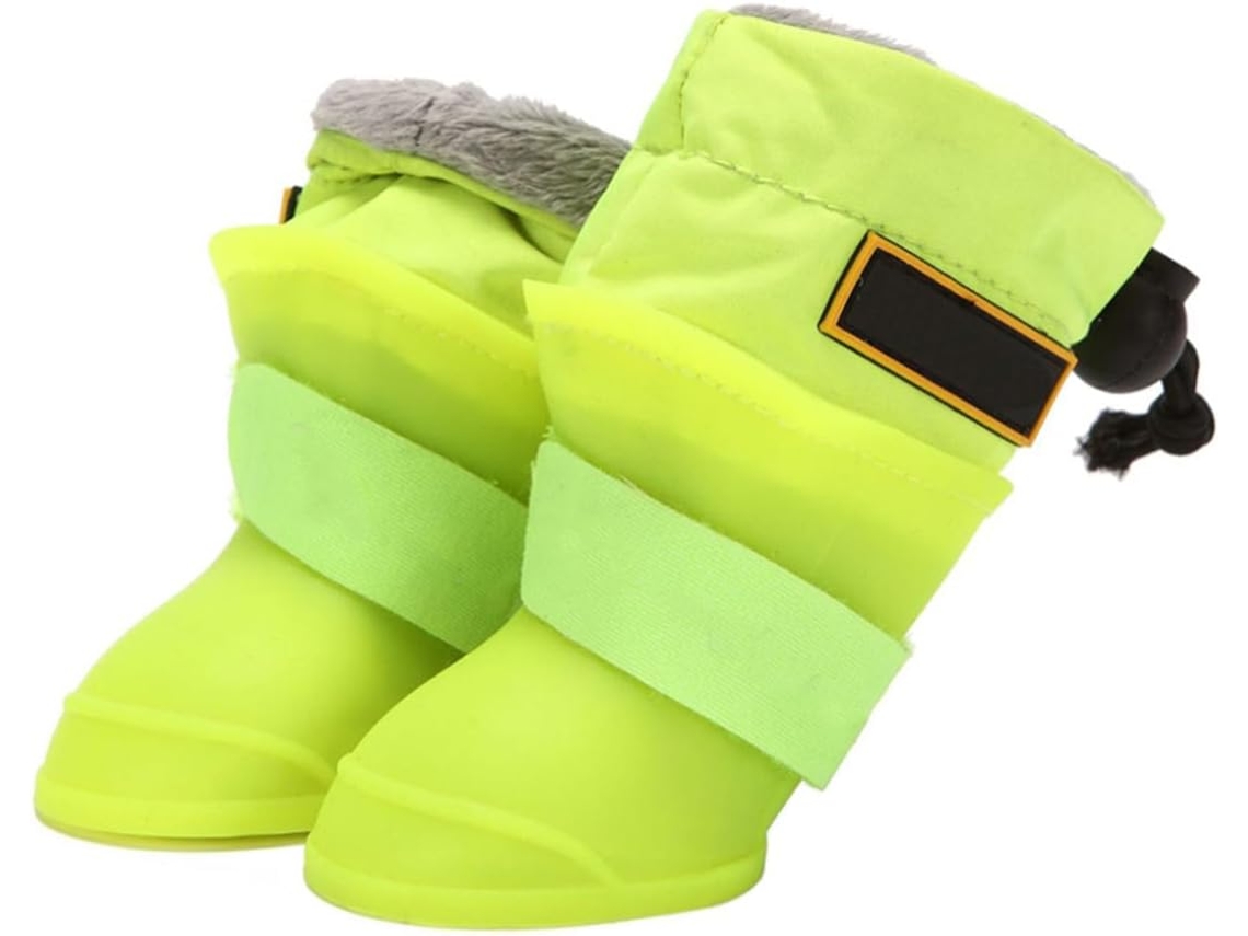 Botas De Chuva Impermeáveis Gleavi Cães, Silicone Verde, Antiderrapantes E Protetoras, Pacote Com 4 Unidades