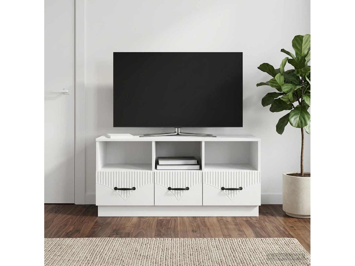 Vidaxl Gabinete para Tv com Gaveta Branco Brilhante 102 X 34,5 X 47 Cm