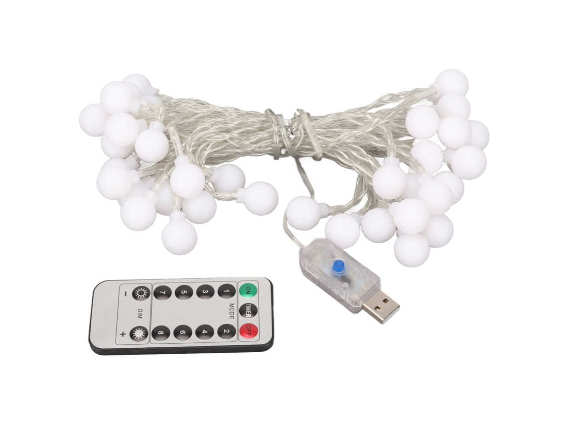 Luzes de fio Mali LED 19ft, 8 modos, USB, impermeável, Natal