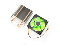 Cooler De Cpu Com 3 Pinos Para Amd 775/1155/intel Com 2 Tubos De Latão Verde