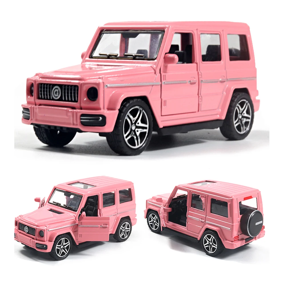 (rosa) Carrinho De Brinquedo De Liga Metálica, Modelo De Simulação De Carro De Liga Metálica Com Mecanismo De Fricção, Portas Que Abrem