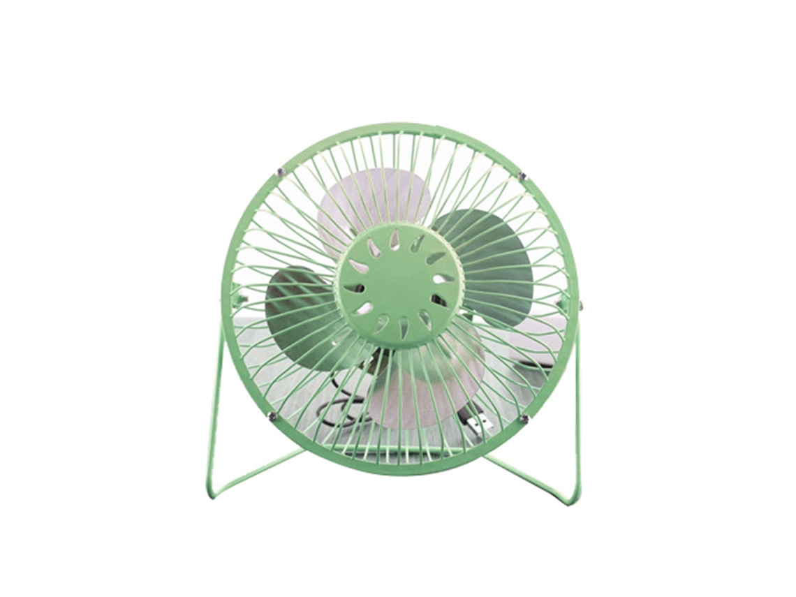 Mini Ventilador Usb Metal Pequeno 4 Polegadas Verde
