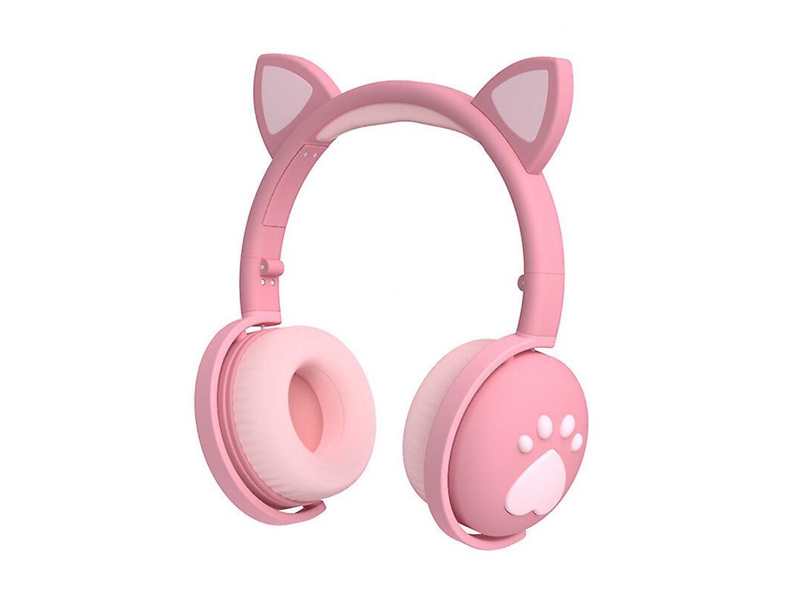 Auscultadores Bluetooth Redução de ruído de ouvido de gato para jogos estéreo  jogos de computador rosa