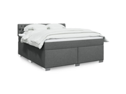 Vidaxl Cama com Molas/colchão 180x200 Cm Tecido Cinzento escuro