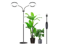 Lâmpada De Cultivo Led De Espectro Completo Com Duas Cabeças, Temporizador E Suporte Ajustável Jun Aquaforge