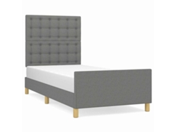 Bed Frame With Headboard, Bed Frames With Headboards Vidaxl Cinzeto Tecido (90 X 200 Cm)