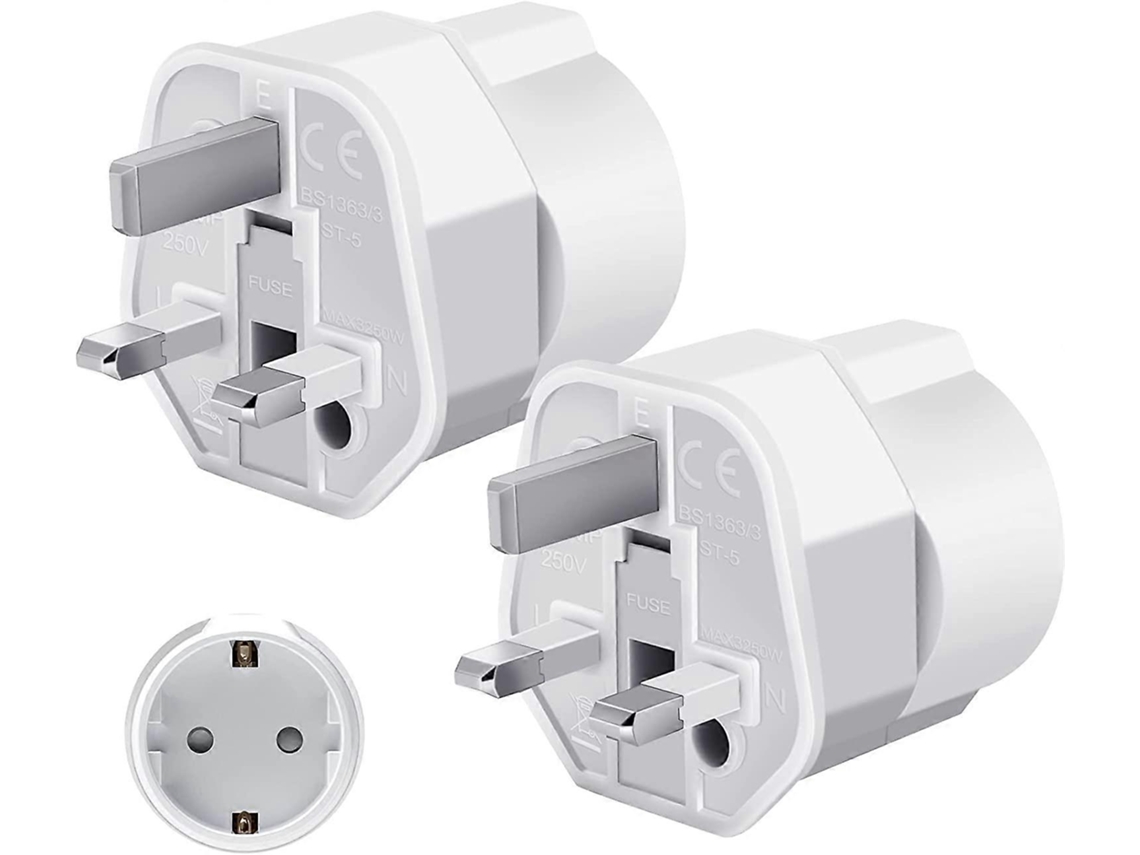 Adaptador França Para Ue Tipo G Irlanda E Malásia 2 Peças