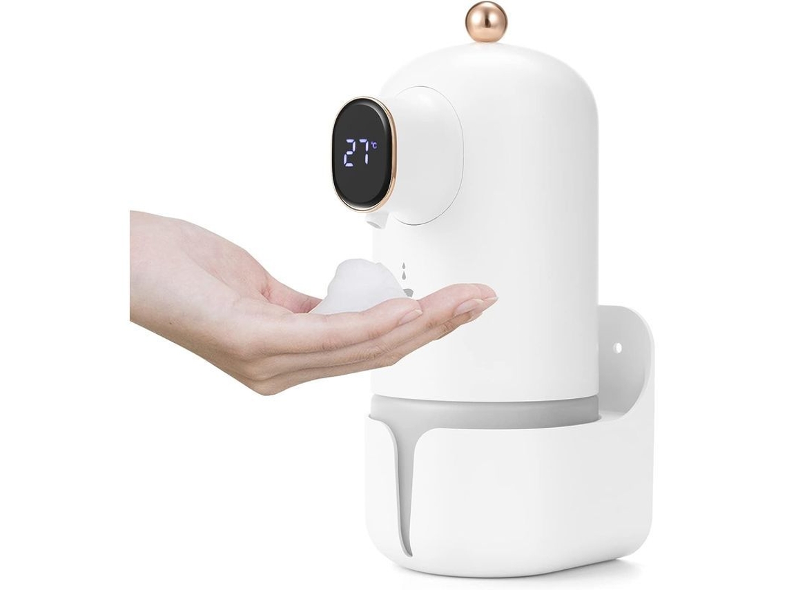 2026-dispensador De Jabón Automático Sin Toque De Pared 300ml Recargable Con Sensor Infrarrojo Blanco